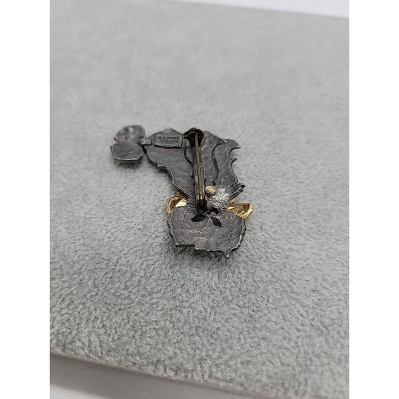 Ultra Craft Matte Silverstone Cat with Bow Pin Brooch Vintage Kitty Jewelry 2" - Picture 13 of 14